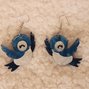 Blue Bird Dangle Earrings
